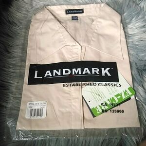 2/$15 LANDMARK women's cream shirt with EZ-care XL